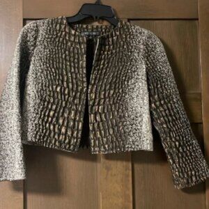 Lafayette 148 New York Vintage 2012 Wool Embossed Hook Closure Jacket Size 2